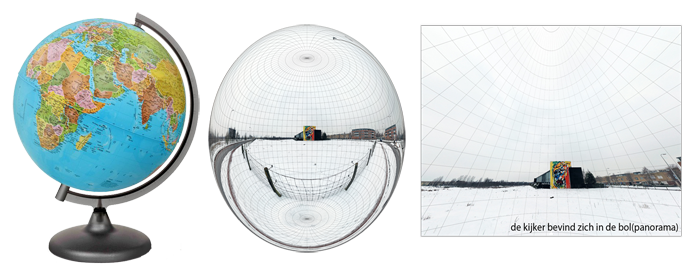 Globe versus spherical/sferische virtuele panorama
