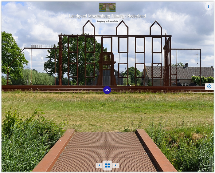 Loopbrug in Franse tuin  - klik op image en ga naar VT